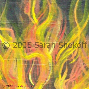 close up of painted flames